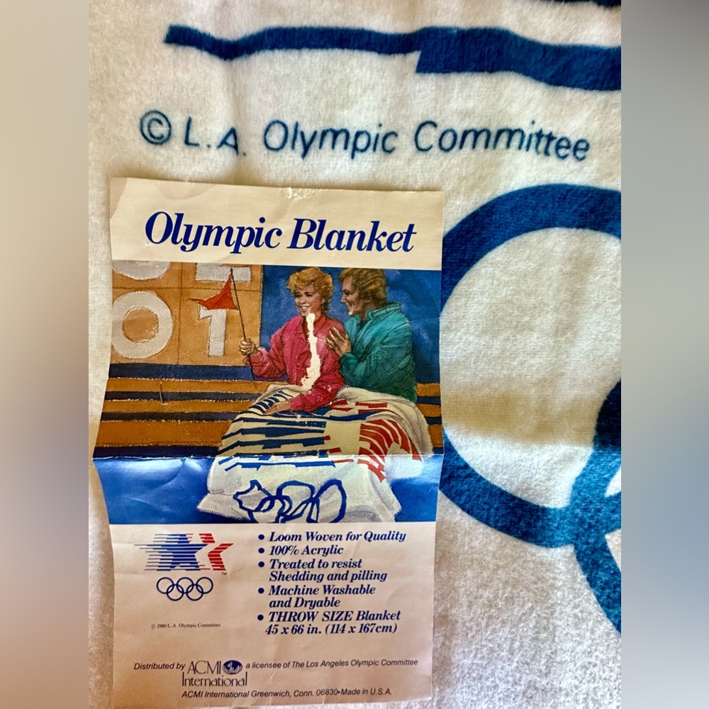 Olympic Blanket L.A. Olympic Committee New never used/washed Vintage 1980